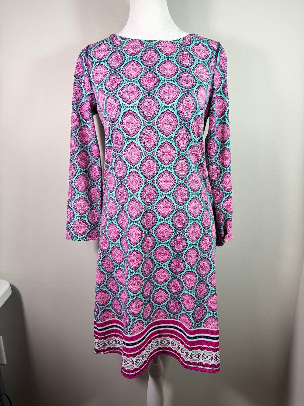 Cabana Life Monaco Long Tunic Swim Dress Cover Up 50+ UPF Size S